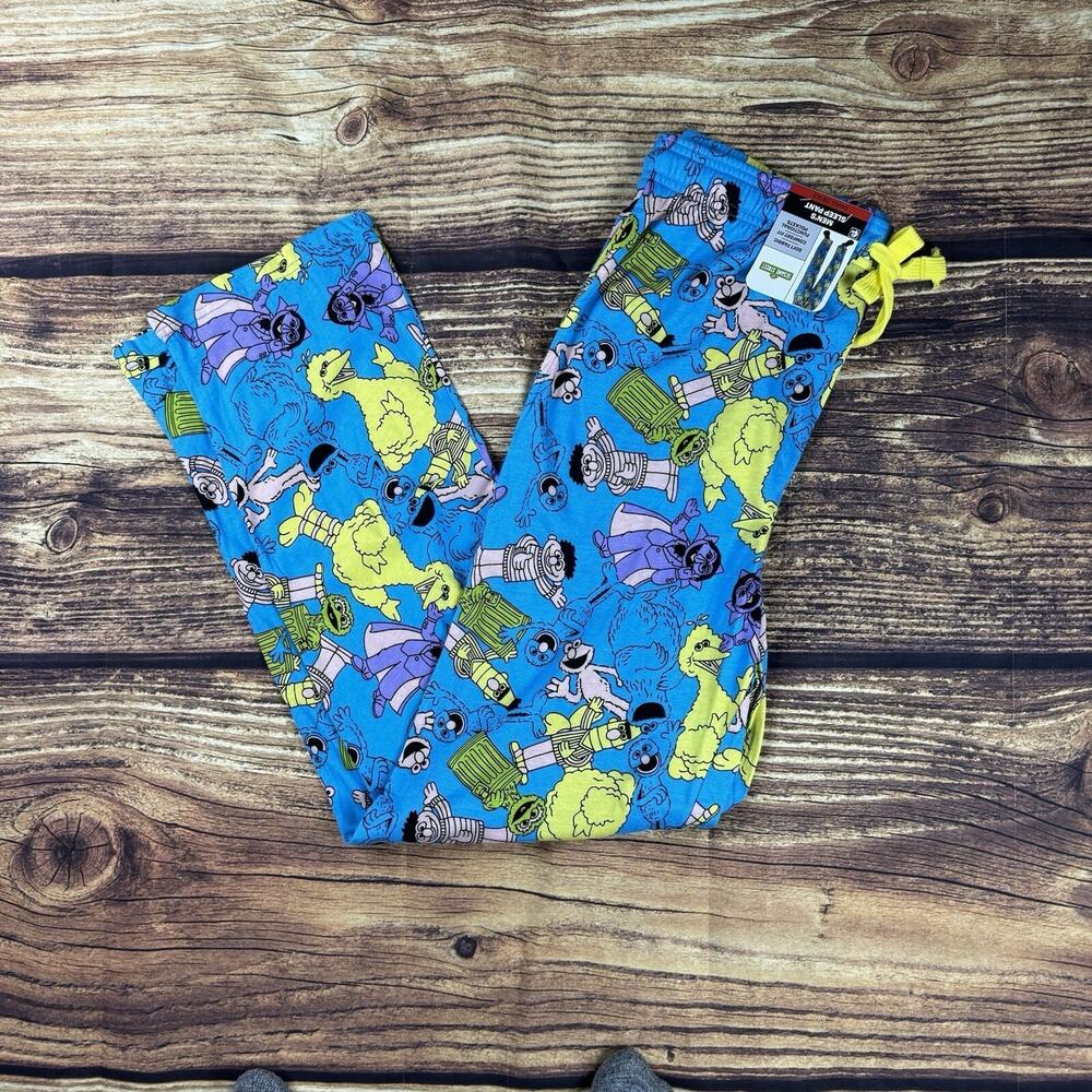 Adult Sesame Street Mens S Pajama Lounge Big Bird Ernie & Friends Kidcore